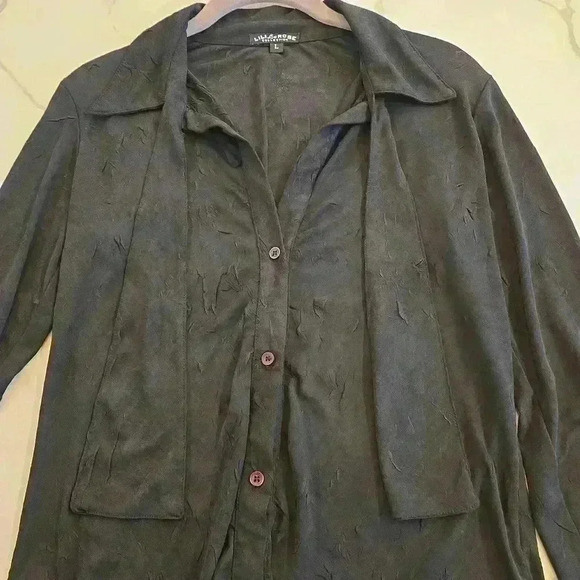 Lili Rose Long Sleeved Sheer Button up Large - Picture 4 of 10